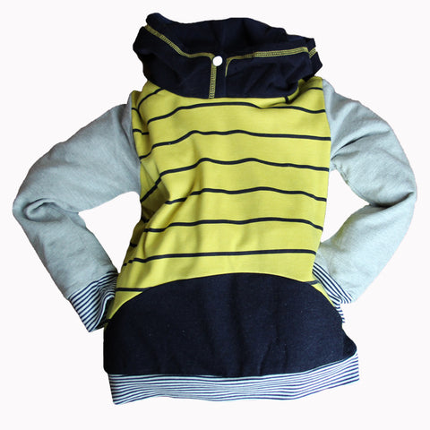 Stripe Hooded Jumper Top